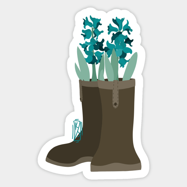 Hyacinth Rain Boots Sticker by Pastel.Punkk